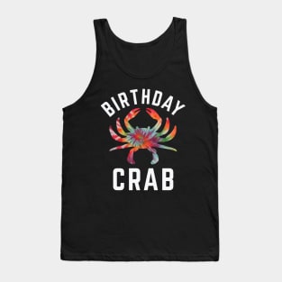 Birthday Crab Owner Tie Dye Crab Birthday Party Tank Top